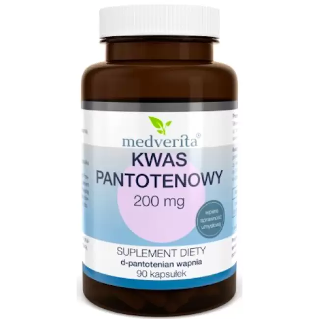 Medverita Kwas Pantotenowy 200mg 90kaps - suplement diety