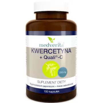 Medverita Kwercetyna 250mg ekstrakt z perełkowca japońskiego + Quali-C 98% 100kaps - suplement diety