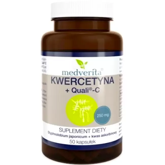 Medverita Kwercetyna 250mg ekstrakt z perełkowca japońskiego + Quali-C 98% 50kaps - suplement diety