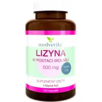 Medverita Lizyna HCL w postaci wolnej 500mg 100kaps - suplement diety