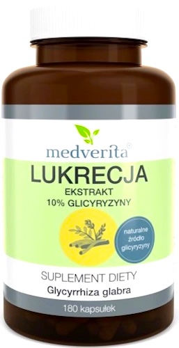 Medverita Lukrecja ekstrakt 10% z korzenia 180kaps - suplement diety Glicyryzyna
