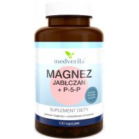 Medverita Magnez jabłczan + Witamina B6 P-5-P 100kaps - suplement diety