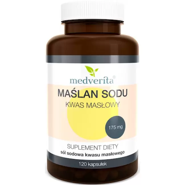 Medverita Maślan Sodu 230mg 76% Kwasu Masłowego 120kaps - suplement diety