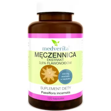 Medverita Męczennica ekstrakt 3,5% flawonoidów 120kaps - suplement diety Passiflora