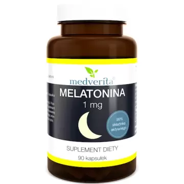 Medverita Melatonina 1mg 90kaps - suplement diety Zdrowy Sen Jet Lag