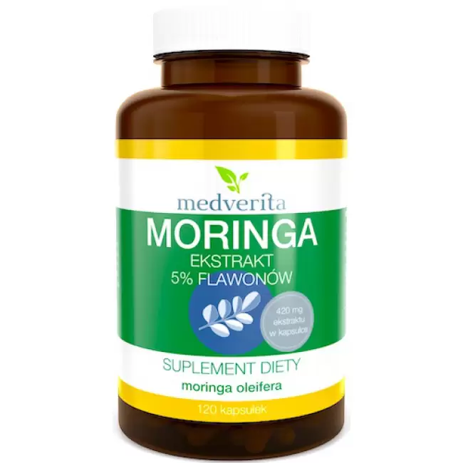 Medverita Moringa Oleifera ekstrakt 5% Flawonów 120kaps - suplement diety