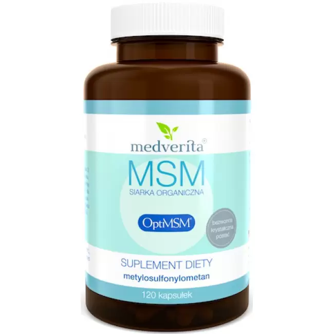 Medverita MSM siarka organiczna OptiMSM® 500mg 120kaps - suplement diety