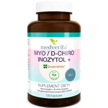 Medverita MYO/D-CHIRO Inozytol Quaterfolic 120kaps vege - suplement diety Mio Inositol