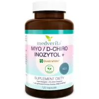 Medverita MYO/D-CHIRO Inozytol Quaterfolic 120kaps vege - suplement diety Mio Inositol Stres Płodność PCOS