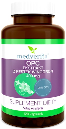 Medverita OPC ekstrakt z pestek winogron 300mg 120kaps - suplement diety