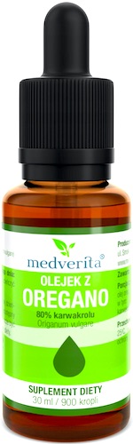 Medverita Oregano 80% karwakrolu 30ml czysty olejek - suplement diety