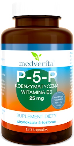 Medverita Witamina B-6 koenzymatyczna P-5-P 25mg 120kaps - suplement diety