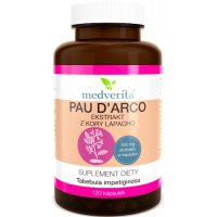 Medverita Pau d'Aarco ekstrakt Kora Lapacho 500mg 120kaps - suplement diety Grzybica Łuszczyca Opryszczka
