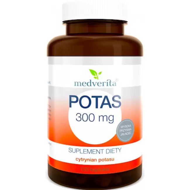 Medverita Potas Cytrynian 300mg 120kaps - suplement diety