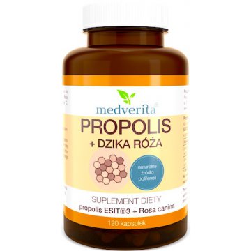 Medverita Propolis + Dzika Róża 120kaps Polifenole - suplement diety