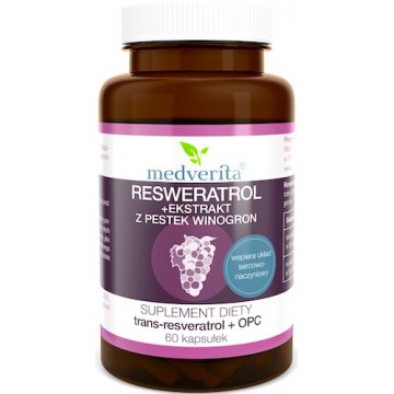 Medverita Resweratrol + ekstrakt z pestek winogron OPC 60kaps - suplement diety