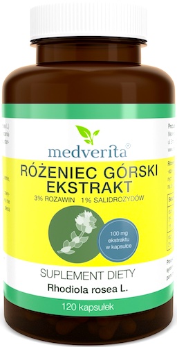 Medverita Różeniec górski ekstrakt standaryzowany 120kaps - suplement diety Rhodiola Rosea