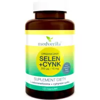 Medverita Selen Organiczny 200mcg + Cynk Organiczny 15mg 120kaps - suplement diety