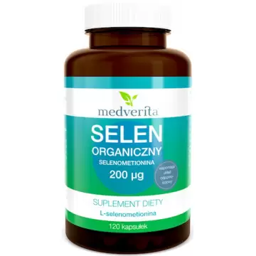 Medverita Selen Organiczny Selenometionina 200mcg 120kaps - suplement diety