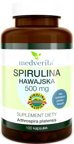 Medverita Spirulina Hawajska Pacifica 500mg 100kaps - suplement diety