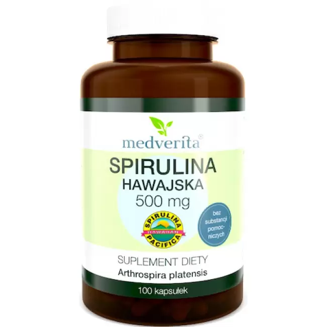 Medverita Spirulina Hawajska Pacifica 500mg 100kaps - suplement diety