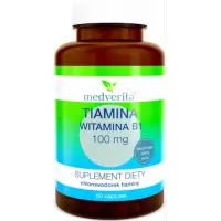 Medverita Tiamina Witamina B1 100mg 60kaps - suplement diety Krótka Data !