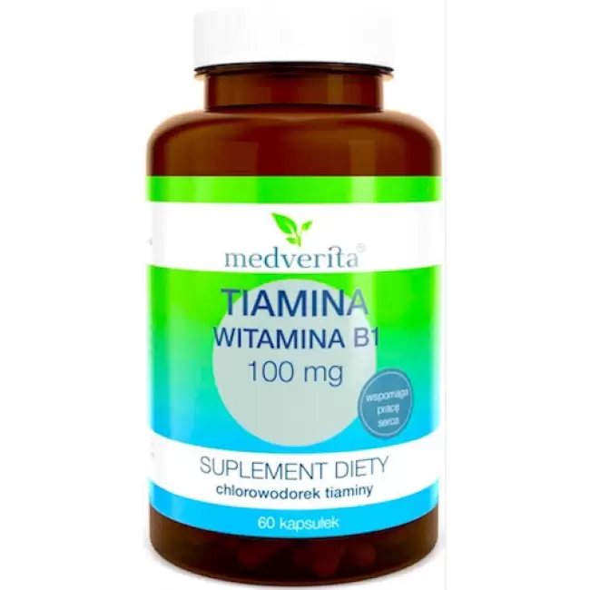 Medverita Tiamina Witamina B1 100mg 60kaps - suplement diety