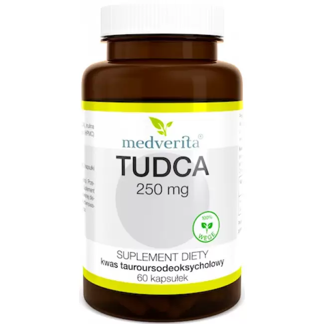 Medverita TUDCA 250mg 60kaps vege suplement diety Kwas tauroursodeoksycholowy Wątroba Sól żółciowa