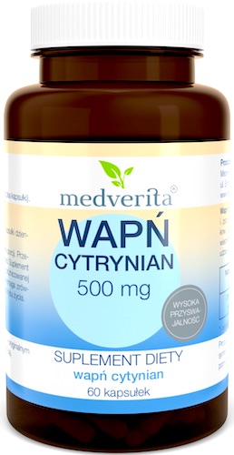 Medverita Wapń Cytrynian 500mg 60kaps - suplement diety