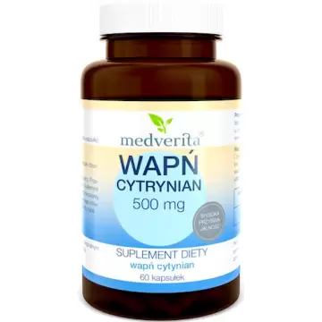 Medverita Wapń Cytrynian 500mg 60kaps - suplement diety