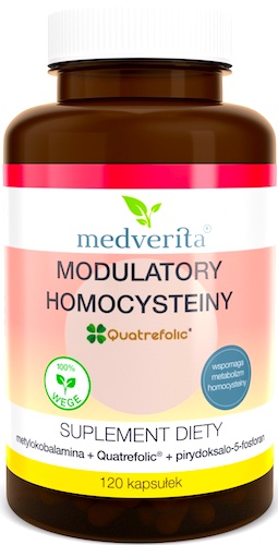 Medverita Witamina B12 Metylokobalamina + Folian + B6 P-5-P 120kaps Modulator Homocysteiny - suplement diety