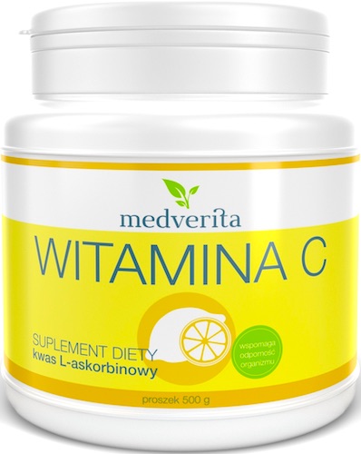 Medverita Witamina C kwas askorbinowy proszek 500g - suplement diety