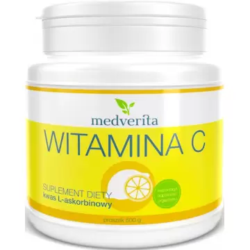 Medverita Witamina C kwas askorbinowy proszek 500g - suplement diety