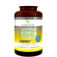 Medverita Witamina K2 200mcg + D3 2000IU 60kaps - suplement diety k-2 d-3