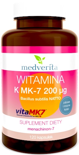 Medverita Witamina K2 200mcg MK-7 120kaps - suplement diety k-2