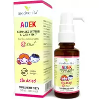 Medverita Witaminy A+D+E+K Mk7 z K2&Olive dla dzieci krople 30ml ADEK /pompka/ - suplement diety