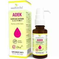 Medverita Witaminy ADEK A+D3+E+K2 Mk7 & Olive krople 30ml - suplement diety