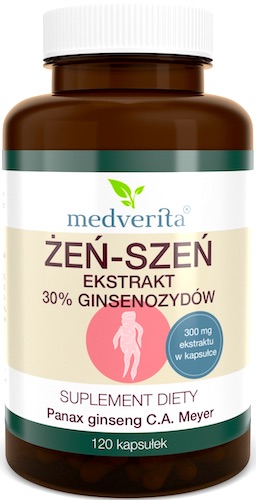 Medverita Żeń-Szeń ekstrakt 30% ginsenozydów 120kaps - suplement diety