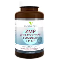 Medverita ZMP chelaty Cynku i Magnezu + B6 P-5-P 120kaps - suplement diety ZMA ZMB Odporność Mięśnie