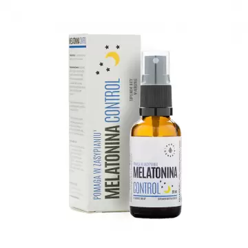 Aura Herbals Melatonina Control 1mg Melisa Ekstrakt 30ml krople - suplement diety zdrowy Sen Zasypianie Jet Lag