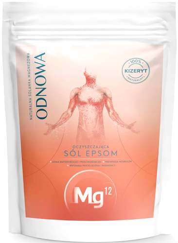 Mg12 Odnowa Sól Epsom oczyszczająca do kąpieli 4kg Kizeryt 100%