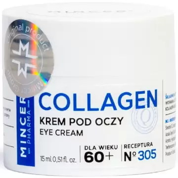 MINCER Pharma Collagen krem pod oczy 15ml - Kolagen odżywia poprawia jędrność nawilża wiek 60+