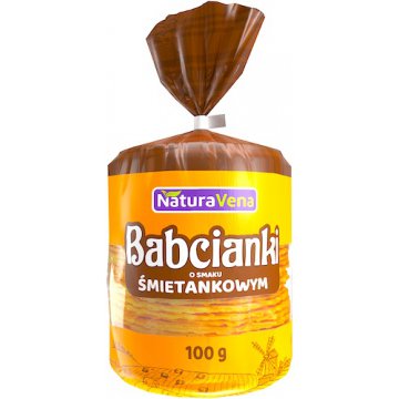 NaturaVena Babcianki o smaku śmietankowym 100g Wafelki naturalne
