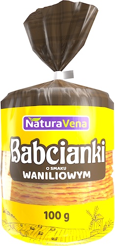 NaturaVena Babcianki o smaku waniliowym 100g Wafelki naturalne