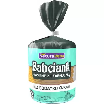NaturaVena Babcianki owsiane z czarnuszką 100g bez dodatku cukru
