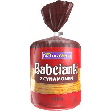 NaturaVena Babcianki z cynamonem 100g Wafelki naturalne