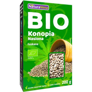 NaturaVena BIO Konopie nasiona łuskane ekologiczne 200g Cannabis sativa