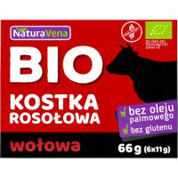 NaturaVena BIO Kostka rosołowa wołowa organiczna 6szt - 66g kostki bezglutenowe