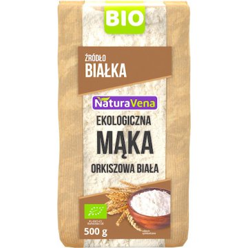 NaturaVena BIO Mąka Orkiszowa biała ekologiczna 500g vege typ 550