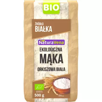 NaturaVena BIO Mąka Orkiszowa biała ekologiczna 500g vege typ 550